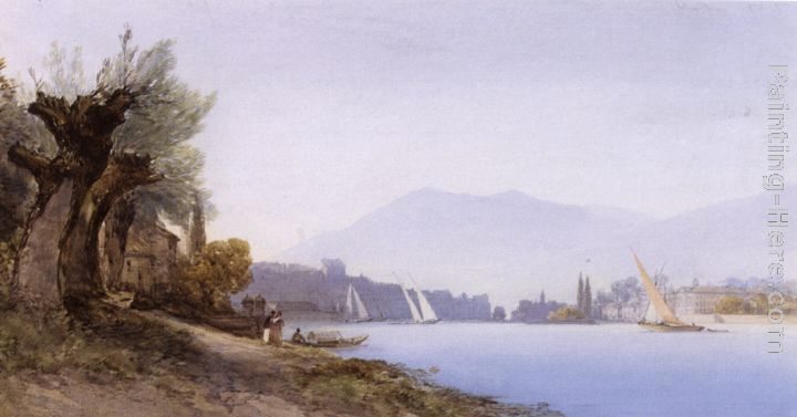 A View Of Geneva Harbour painting - William Callow A View Of Geneva Harbour art painting